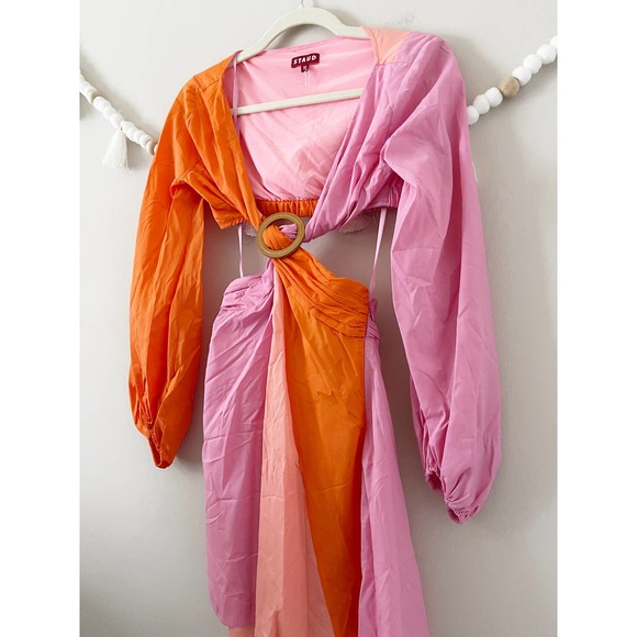 STAUD Orange and Pink Mini Dress - Picture 8 of 12